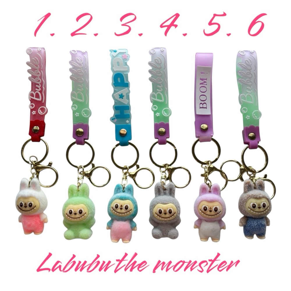 Labubu the monster keychain 2” furry  (PICK YOUR Choice No.)